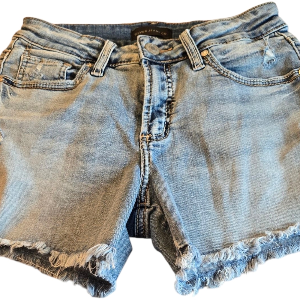Silver Jean Shorts Suki Size 25